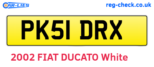 PK51DRX are the vehicle registration plates.