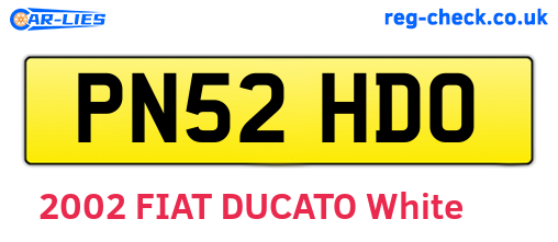 PN52HDO are the vehicle registration plates.