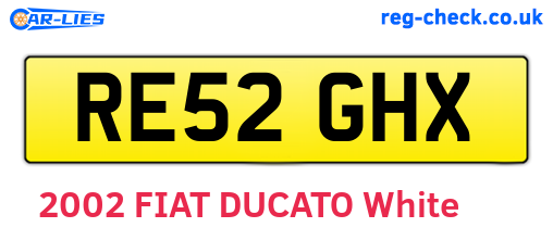 RE52GHX are the vehicle registration plates.