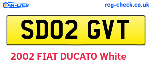 SD02GVT are the vehicle registration plates.