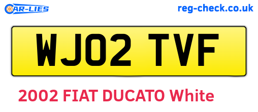 WJ02TVF are the vehicle registration plates.