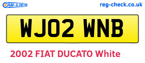 WJ02WNB are the vehicle registration plates.