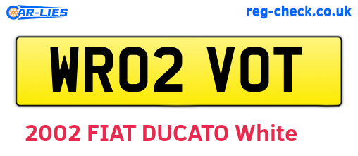 WR02VOT are the vehicle registration plates.