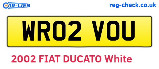 WR02VOU are the vehicle registration plates.