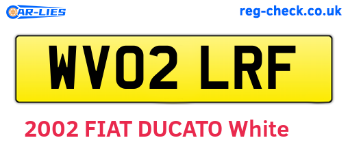 WV02LRF are the vehicle registration plates.