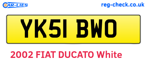 YK51BWO are the vehicle registration plates.