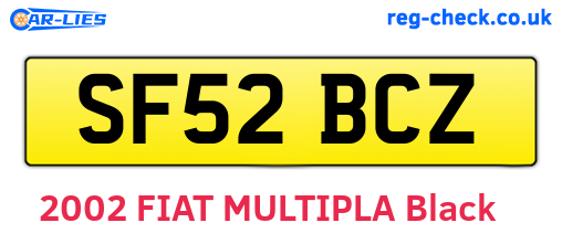 SF52BCZ are the vehicle registration plates.