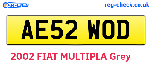 AE52WOD are the vehicle registration plates.