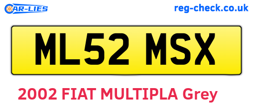 ML52MSX are the vehicle registration plates.