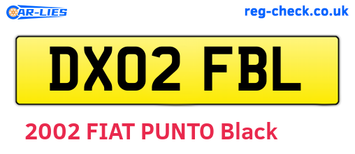 DX02FBL are the vehicle registration plates.