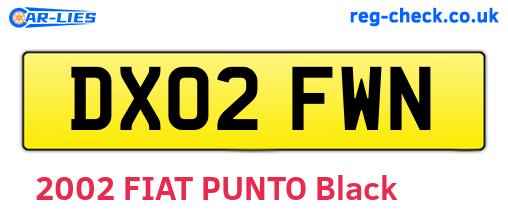 DX02FWN are the vehicle registration plates.