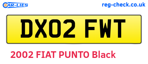 DX02FWT are the vehicle registration plates.
