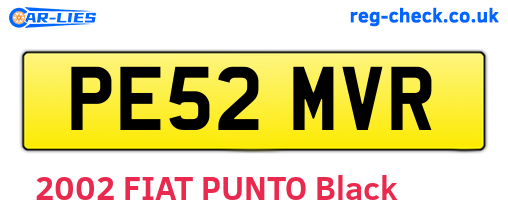 PE52MVR are the vehicle registration plates.