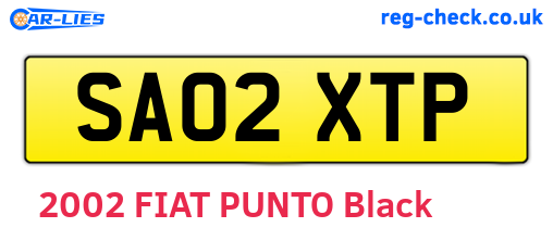 SA02XTP are the vehicle registration plates.