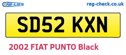 SD52KXN are the vehicle registration plates.