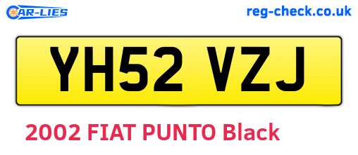 YH52VZJ are the vehicle registration plates.