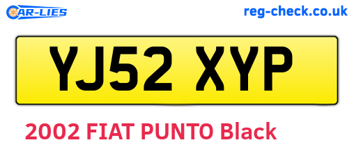 YJ52XYP are the vehicle registration plates.