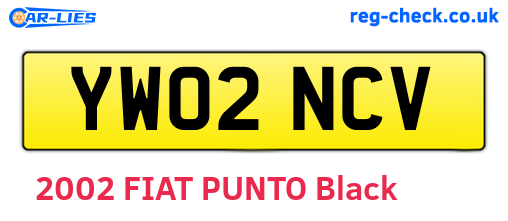 YW02NCV are the vehicle registration plates.