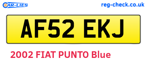AF52EKJ are the vehicle registration plates.