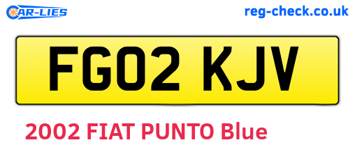 FG02KJV are the vehicle registration plates.