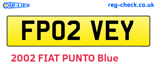 FP02VEY are the vehicle registration plates.