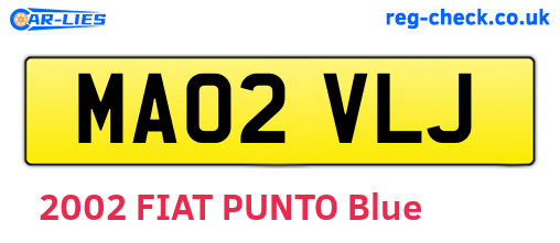 MA02VLJ are the vehicle registration plates.