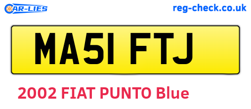 MA51FTJ are the vehicle registration plates.