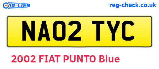 NA02TYC are the vehicle registration plates.