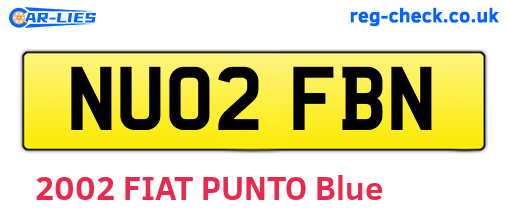 NU02FBN are the vehicle registration plates.