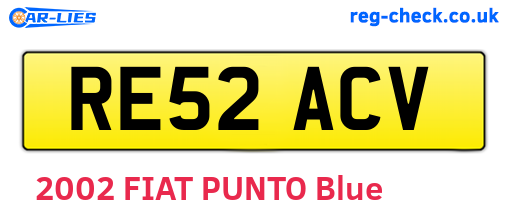 RE52ACV are the vehicle registration plates.