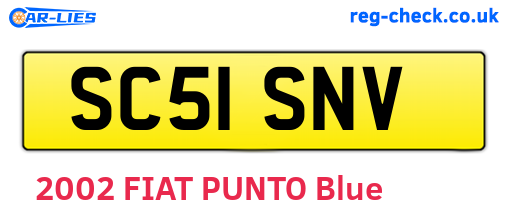 SC51SNV are the vehicle registration plates.