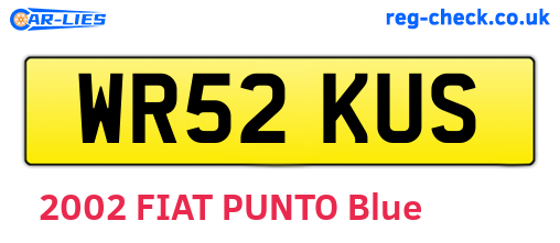 WR52KUS are the vehicle registration plates.
