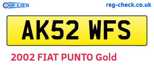 AK52WFS are the vehicle registration plates.