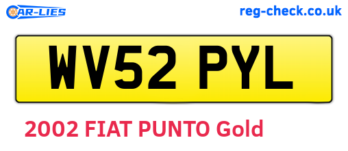 WV52PYL are the vehicle registration plates.