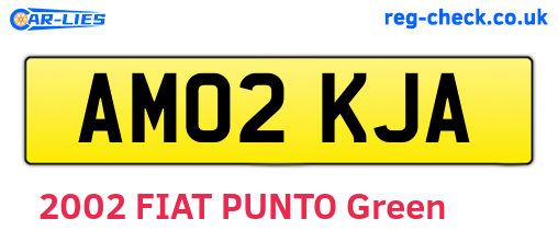 AM02KJA are the vehicle registration plates.