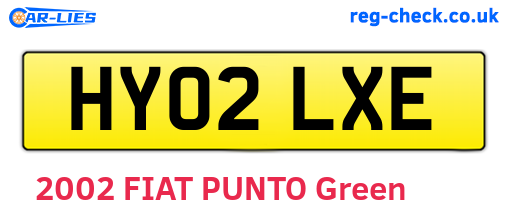 HY02LXE are the vehicle registration plates.