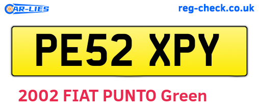 PE52XPY are the vehicle registration plates.