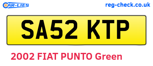 SA52KTP are the vehicle registration plates.