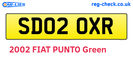 SD02OXR are the vehicle registration plates.