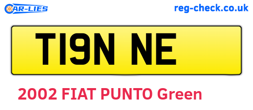 T19NNE are the vehicle registration plates.