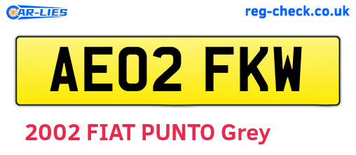 AE02FKW are the vehicle registration plates.