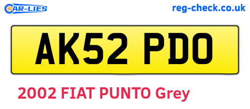 AK52PDO are the vehicle registration plates.