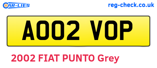 AO02VOP are the vehicle registration plates.