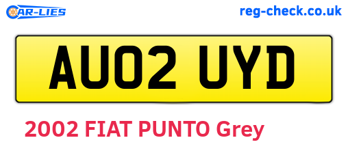AU02UYD are the vehicle registration plates.