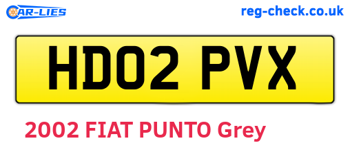 HD02PVX are the vehicle registration plates.