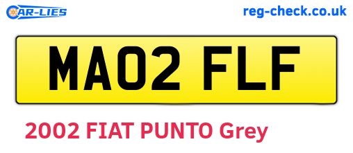 MA02FLF are the vehicle registration plates.