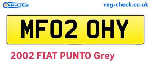 MF02OHY are the vehicle registration plates.