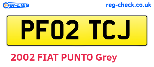 PF02TCJ are the vehicle registration plates.