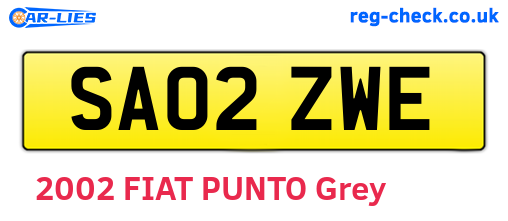 SA02ZWE are the vehicle registration plates.