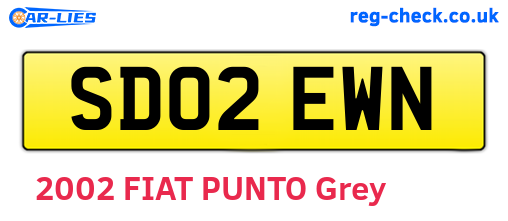 SD02EWN are the vehicle registration plates.